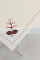 Buldan Kumaşı Çiçek Desenli İşlemeli Masa Örtüsü